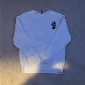 white graphic sweatshirt